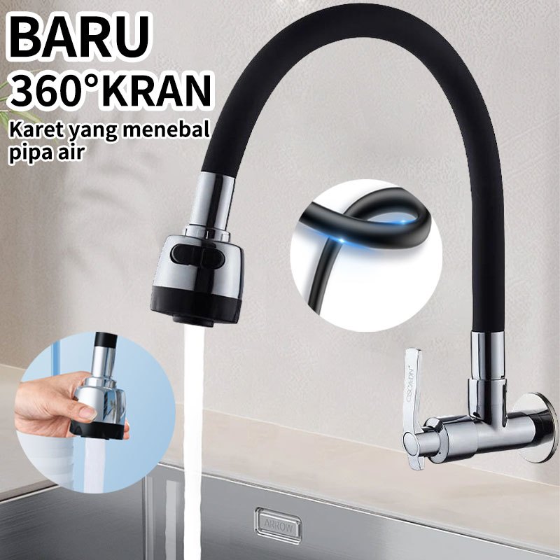 Jual Black Kran Air Fleksibel Wastafel Bak Kran Angsa Fleksibel 180 ...