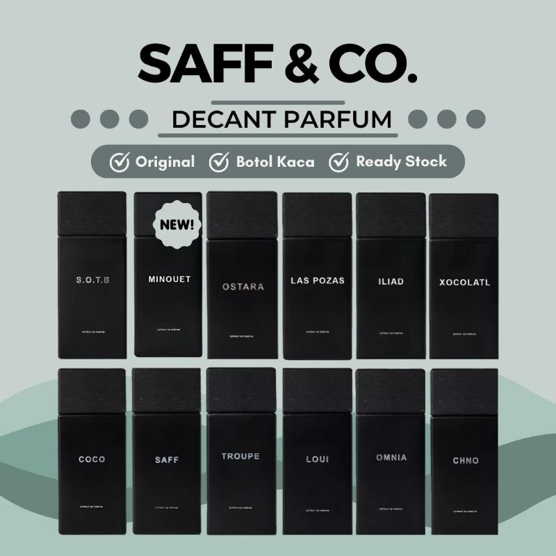 Jual Decant Parfum Saff & Co. - Maleali, Minouet, SOTB | Shopee Indonesia