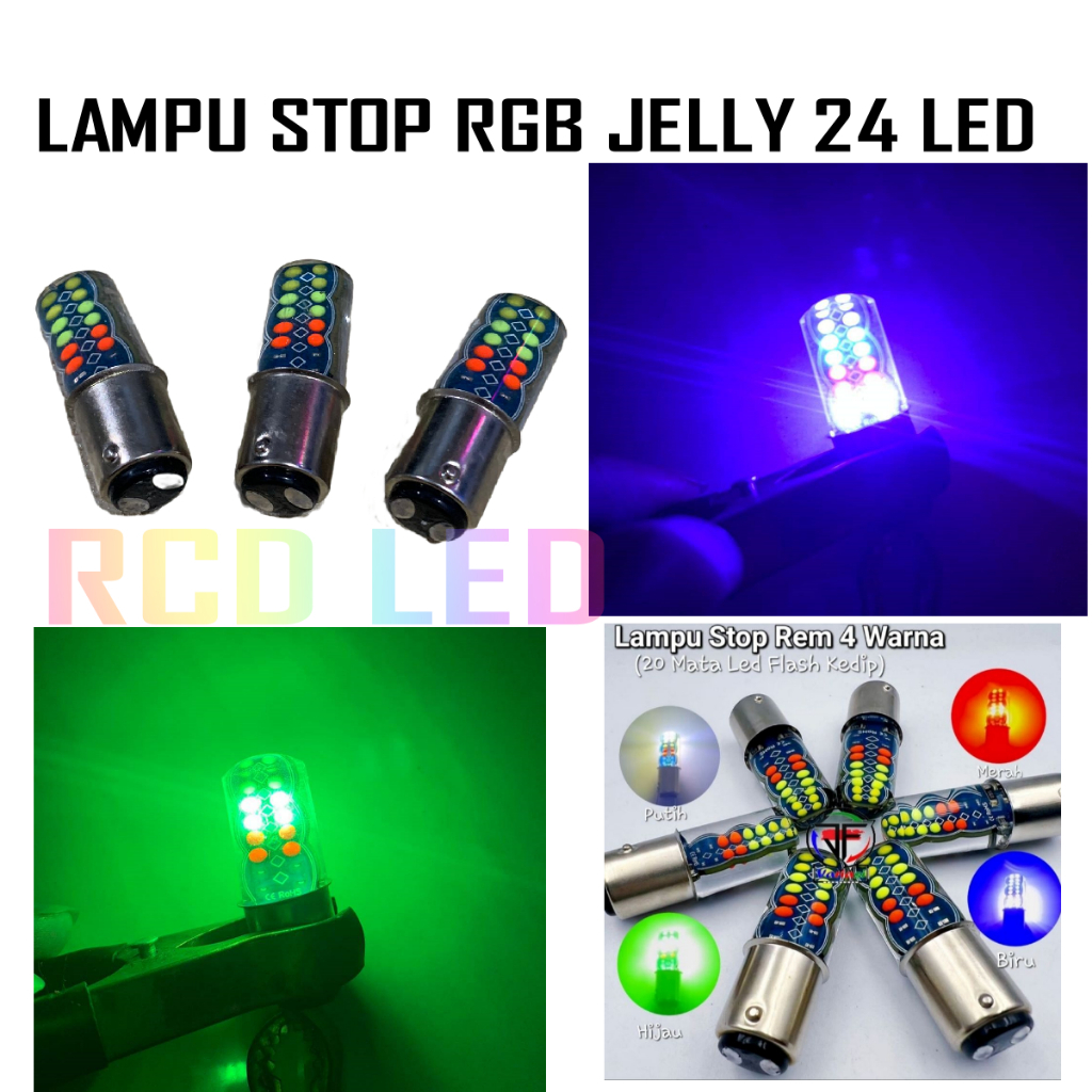 Jual Lampu Stop Rem Belakang RGB Jelly 4 Warna 24 Mata Led 2 Mode Flash ...