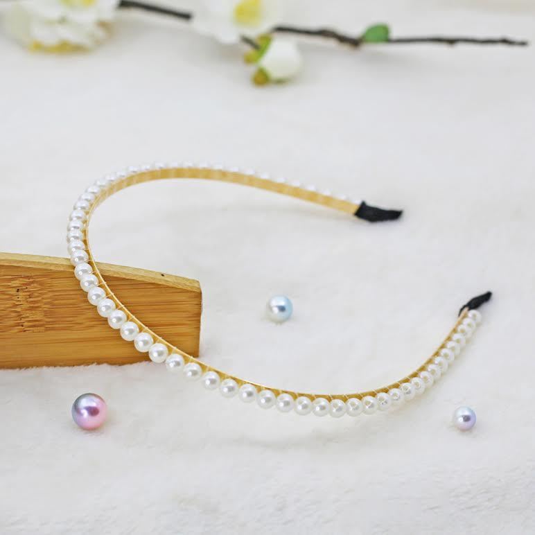 Jual Murmureid Bando Mutiara Korea Headband Wanita Bandana Aksesoris Rambut Bondu Pearl 