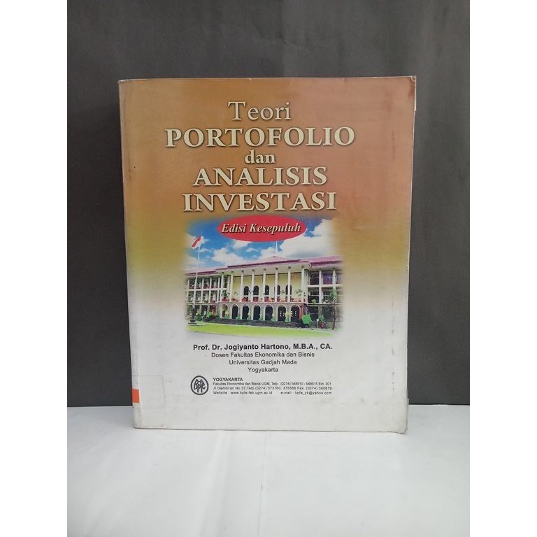 Jual Buku Teori Portofolio Dan Analisis Investasi Edisi Kesepuluh ...