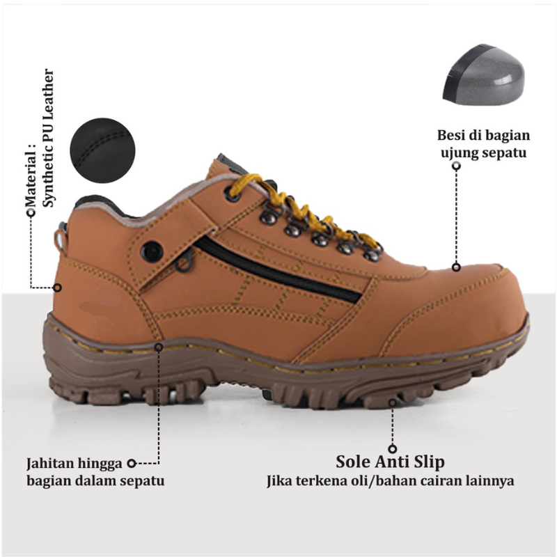 Sepatu Safety Boots Pria Safety Boot Ujung Besi Sepatu Kerja Safety  Industry Proyek Safety Shoes Premium