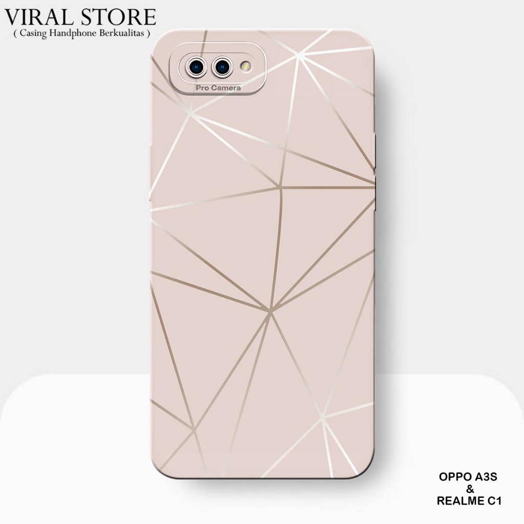 Glitter Pink Oppo A3s Back Cover Iphone Style Case Hp Oppo A3s