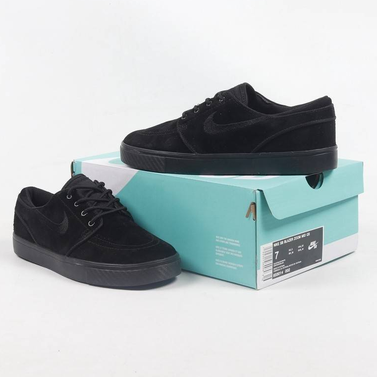 Sepatu Nike SB Stefan Janoski Full Black 633014 001 Triple Hitam Sneakers Pria Olahraga Sport Basket