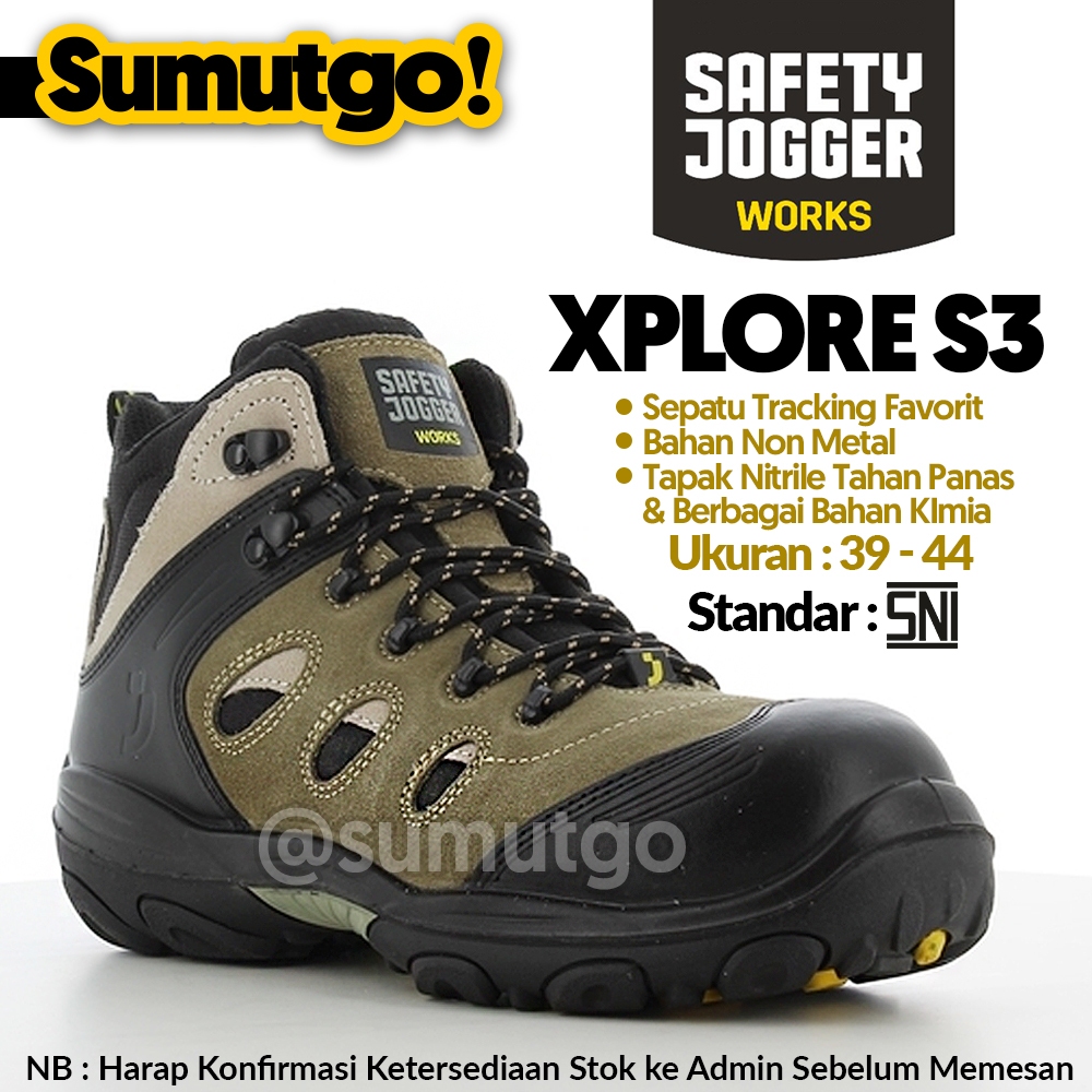Jual Sepatu Safety Jogger Original XPLORE S3 Hitam / Sepatu Proyek