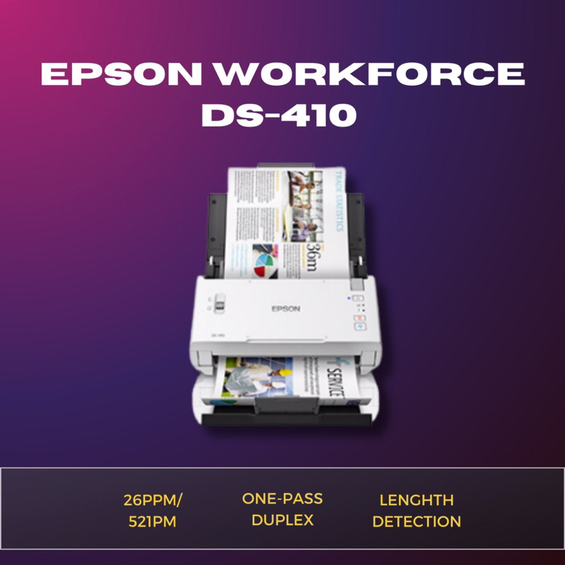 Jual Scanner Epson Workforce Ds 410 A4 Document Duplex Sheet Fed Scanner Shopee Indonesia 3720