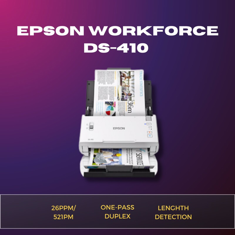 Jual Scanner Epson WorkForce DS-410 A4 Document Duplex Sheet-fed ...
