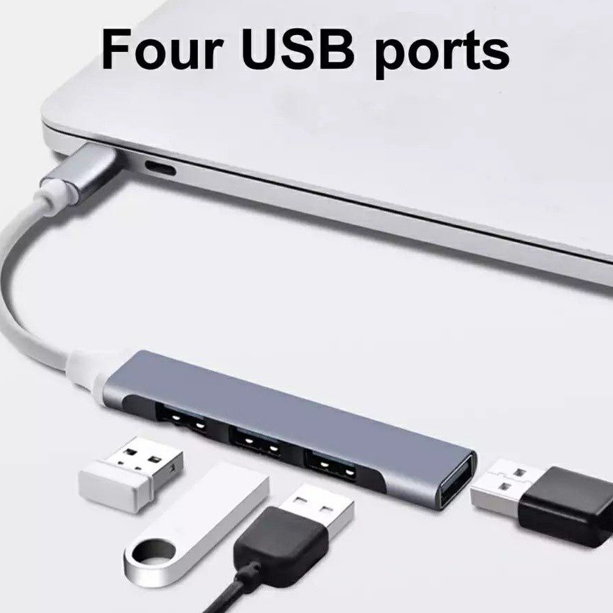 Jual Ready USB TYPE C HUB Adapter Highspeed 4 Port Aluminium OTG Cable ...
