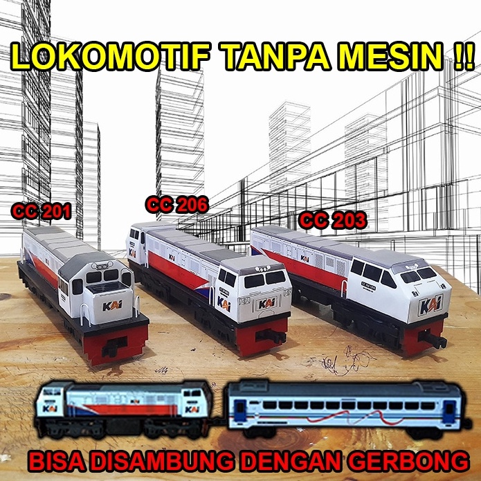 Jual [KODE N5F8] Kereta Api Indonesia - Lokomotif Kereta Api (Handmade
