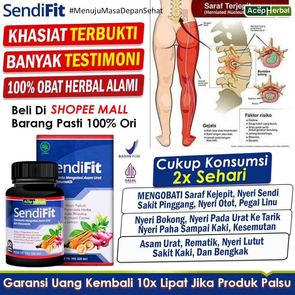 Jual Sendifit Original Obat Saraf Kejepit Sakit Pinggang Encok Boyok