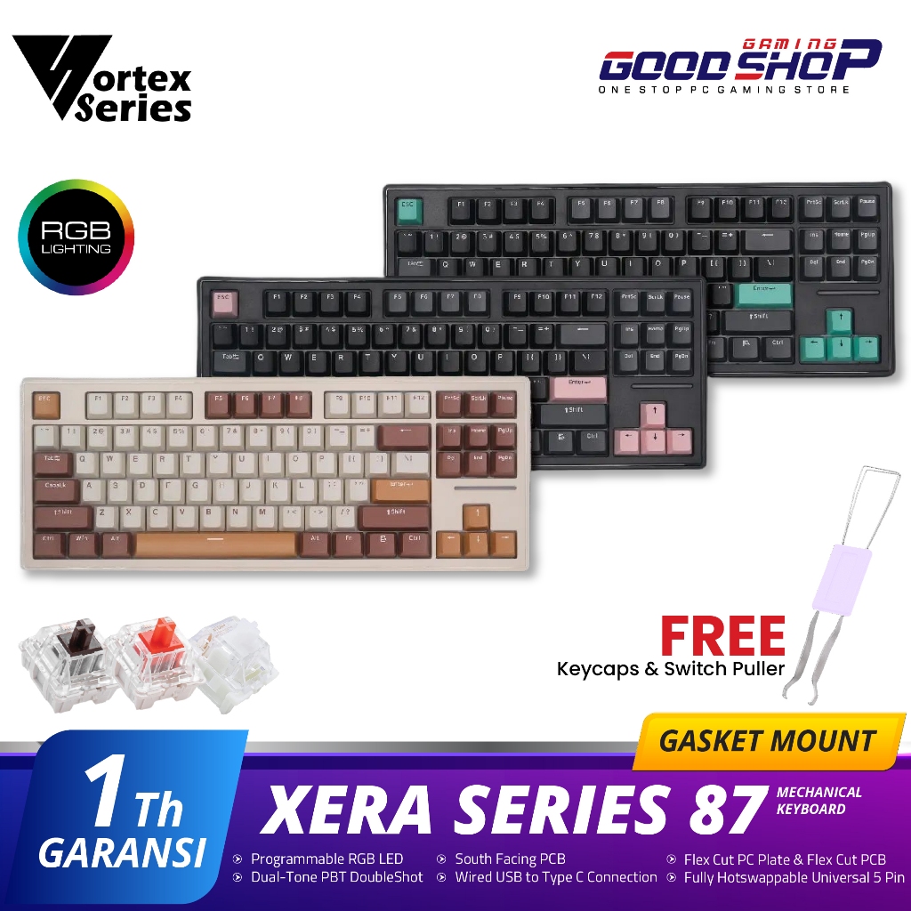 Jual VortexSeries Xera Series 87 Wired Gasket Mount Keyboard TKL/80