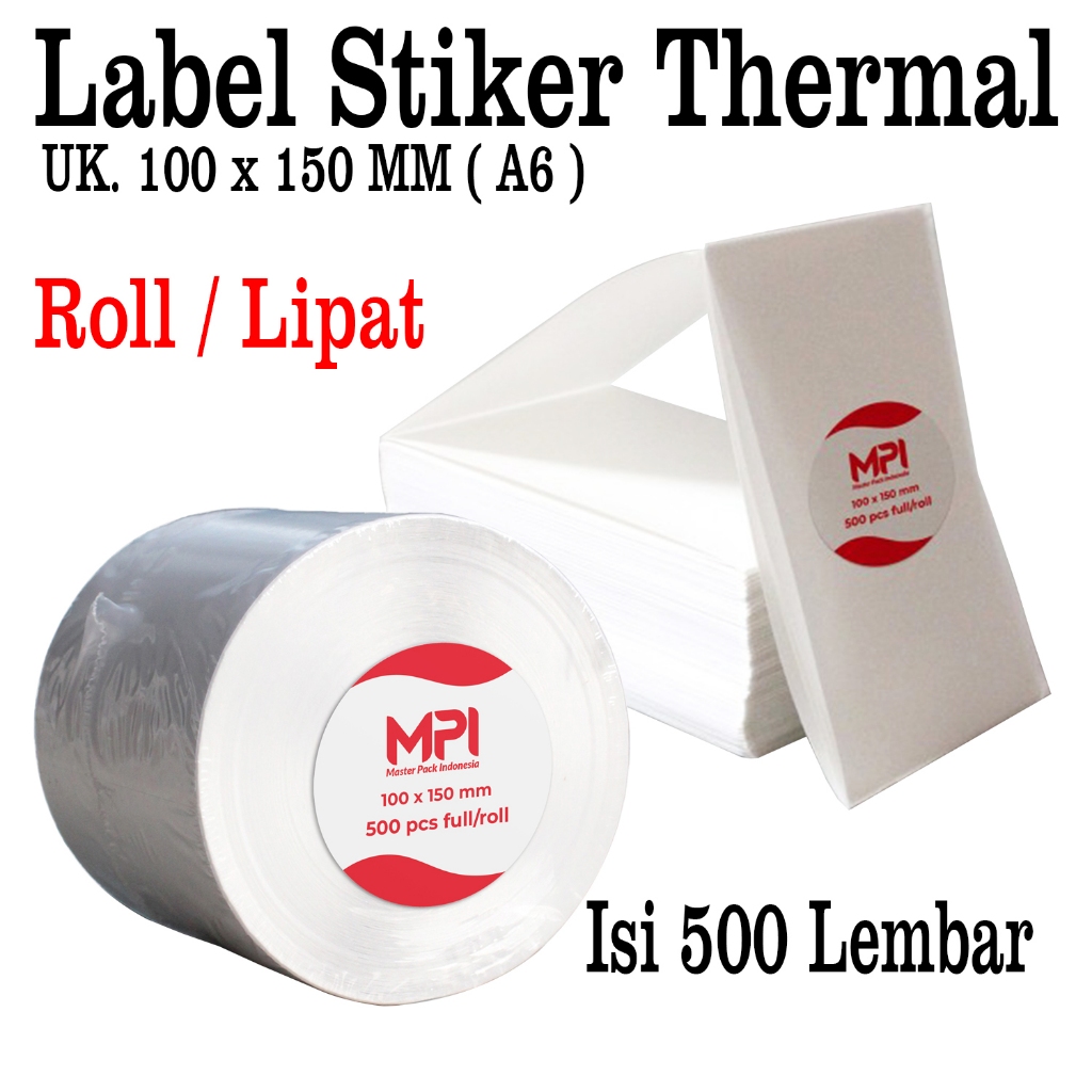 Jual Kertas Label Stiker Thermal ( A6 ) 100 x 150 mm / Kertas Label ...