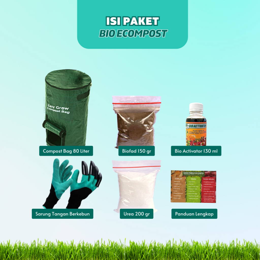 Jual Paket Bio Ecompost Compost Bag 80 Liter Bak Tong Komposter Sampah ...
