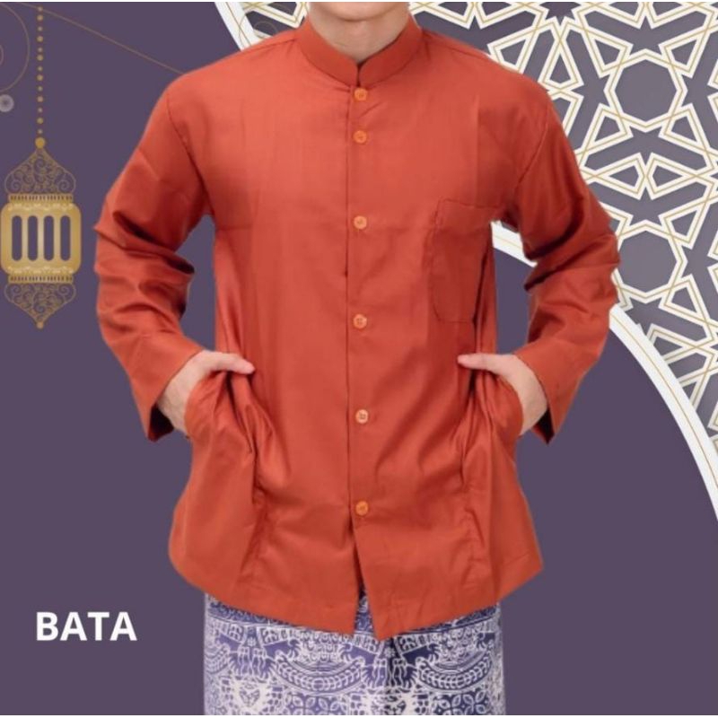 [Terlaris Kekinian Terbaru] Baju Muslim Koko Pria Putih  Saku Samping