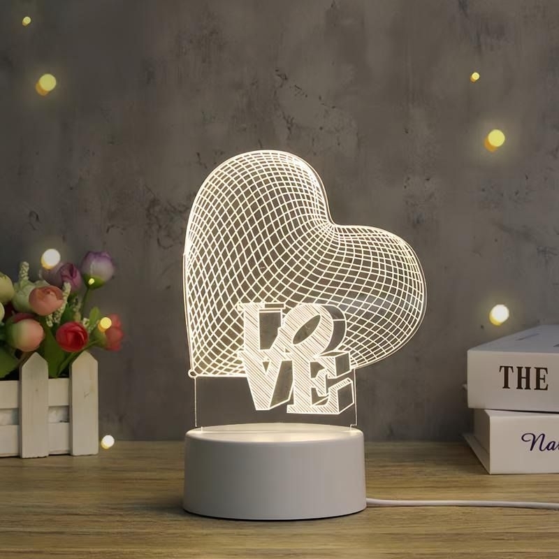 Jual Pplus Lampu Tidur Lucu Bentuk Hati Lampu Akrilik 3D Malam Led ...