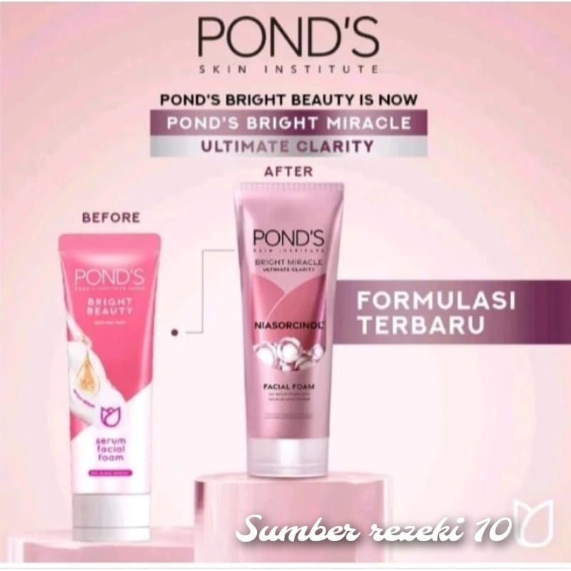 Jual Ponds Bright Beauty Facial Foam 100 Gr( Kemasan Baru Ponds White ...