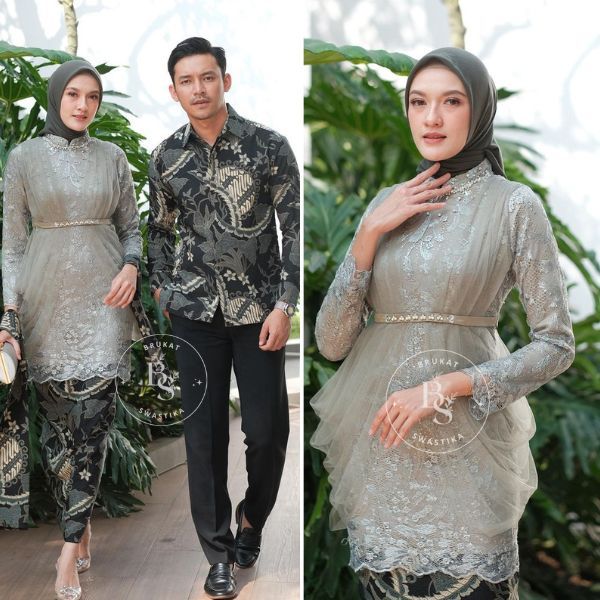 Jual New Arrival Kebaya Couple Madina Series Set Tunik Brokat Kombinasi