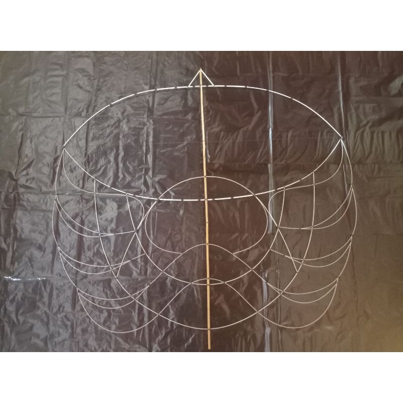 Kerangka layangan ram raman empet 100cm bahan full fiber, belum jadi, siap dirakit!