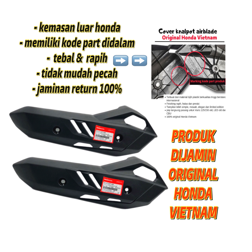 Jual Tutup Tameng Cover Knalpot Airblade Original Honda Vietnam Vario 125 150 Pcx Lokal Pcx Cbu 0581