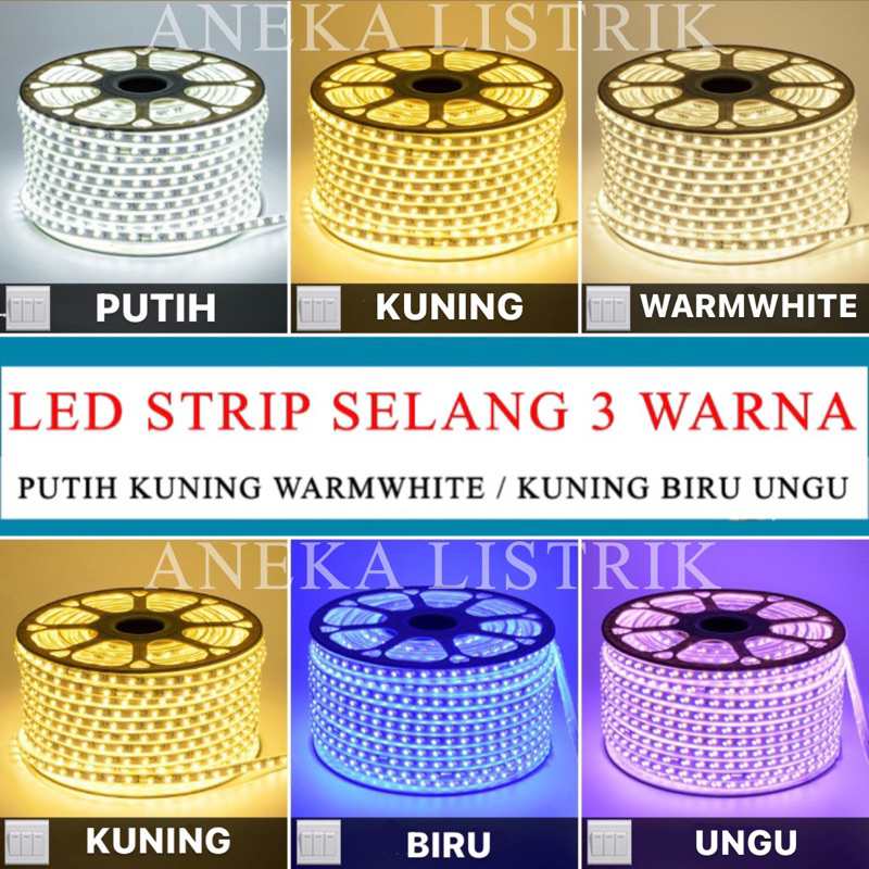 Jual LAMPU LED STRIP SELANG 3 WARNA 5730 SMD AC 220V DOUBLE LED OUTDOOR ...