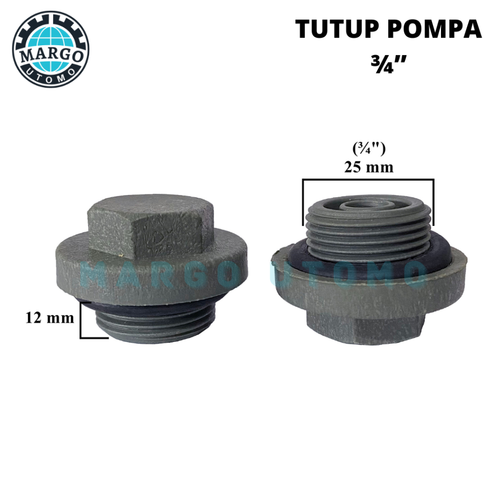 Jual Spare Part Pompa Air Tutup Klep Pompa Air PVC & Oring Plug 3/4 ...