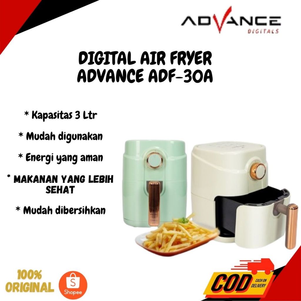 Jual DIGITAL AIR FRYER ADVANCE ADF-30A KAPASITAS 3L ALAT MASAK TANPA