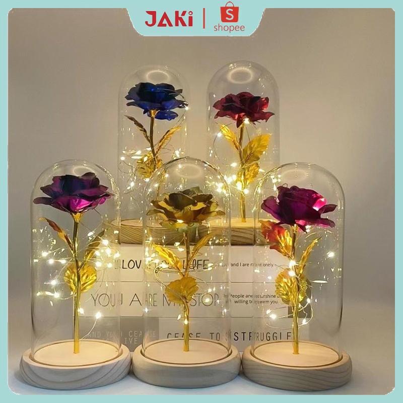 Jual JAKi Bunga Mawar Lampu LED Kotak Kado Kemasan Kado Bunga Mawar ...