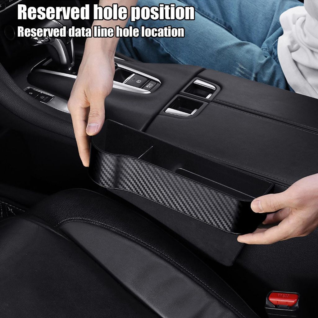 Carbon Car Seat Gap Organiser Rak Celah Samping Jok Mobil High Quality