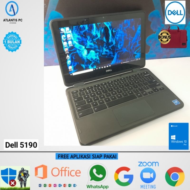 Jual Laptop Dell 5190 Intel Celeron Ram 4GB SSD 32+128GB Touchscreen ...