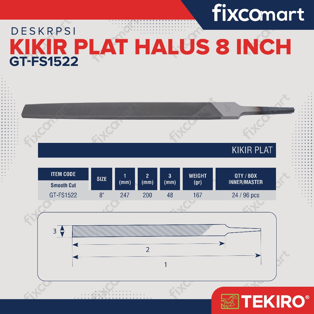 Jual Tekiro Kikir Plat Halus 8 Inch / Plat Files | Shopee Indonesia
