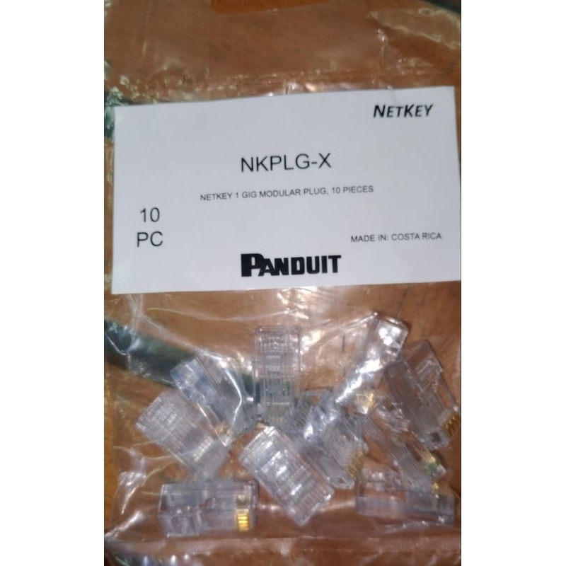 Jual PANDUIT NETKEY NKPLG-X RJ45 Cat6 @10bh Modular Plug Panduit ...