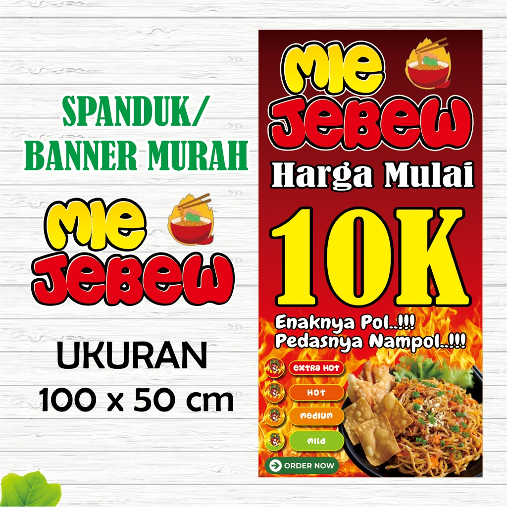 Jual Spanduk Banner Mie Jebew Mie Level Pedas Mie Setan Shopee