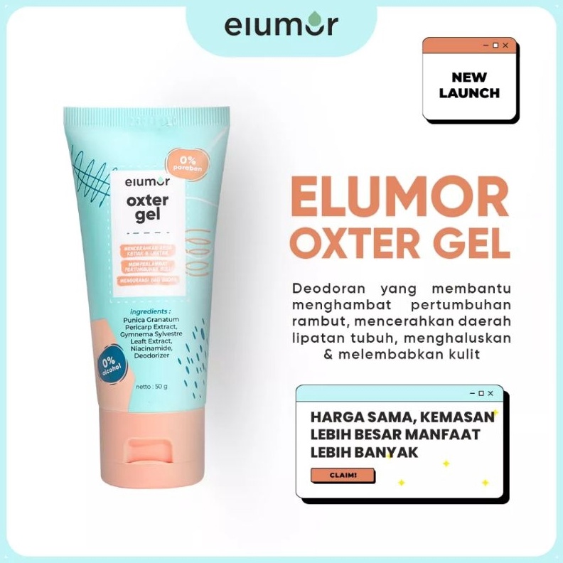 Jual Terupdate Elumor Oxter Gel Cream New Formula Kemasan Baru 50g ...