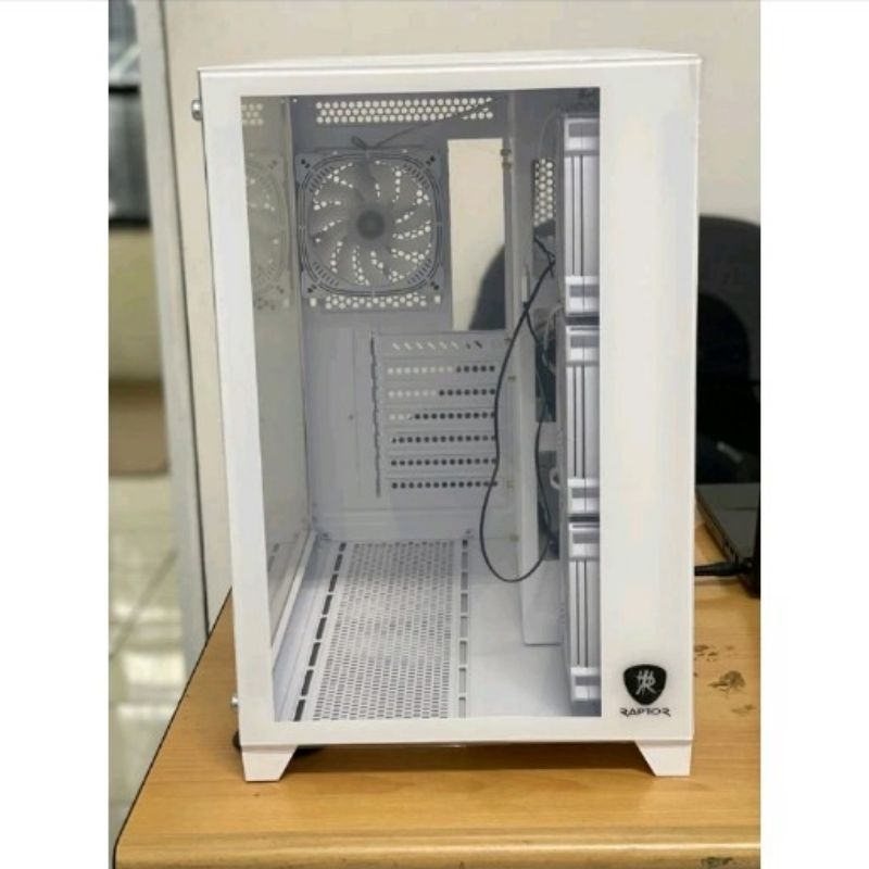 Jual CASING POWER UP RAPTOR ULTIMATE WHITE- Casing ATX include 4 FAN ...