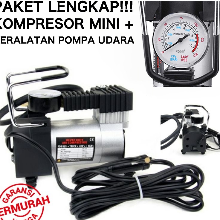 Jual Kode IVW059 Paket Compressor Mini Listrik Portable pompa angin Ban ...