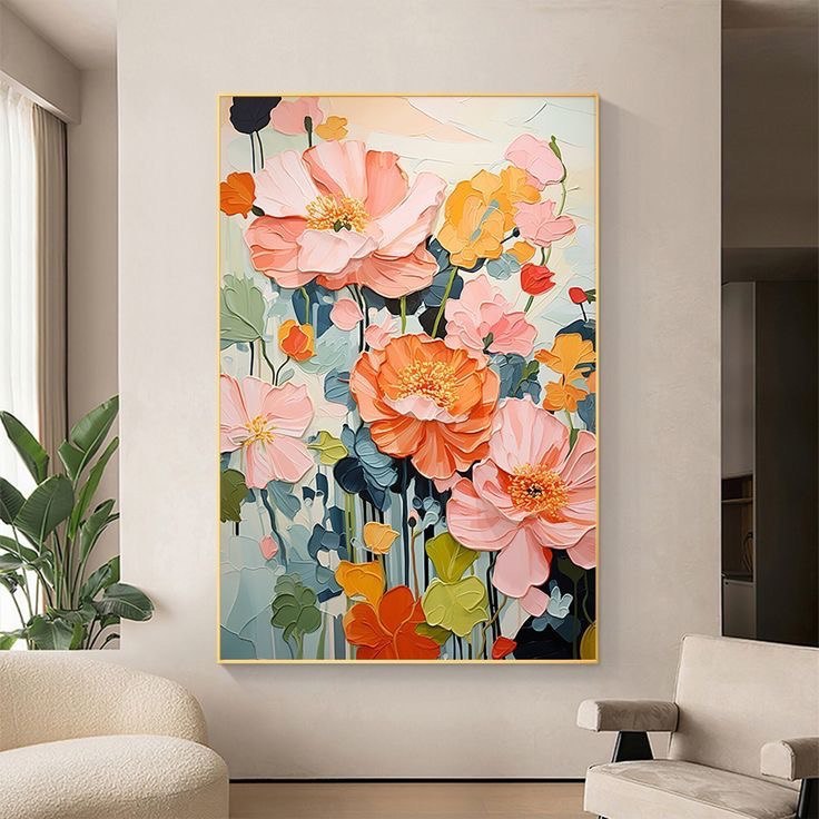 Jual lukisan bunga cantik warna pastel handmade 100% | Shopee Indonesia