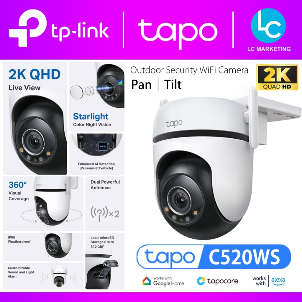Kamera CCTV Wifi IP Camera TPLINK TAPO C520WS Outdoor 2K QHD 4MP