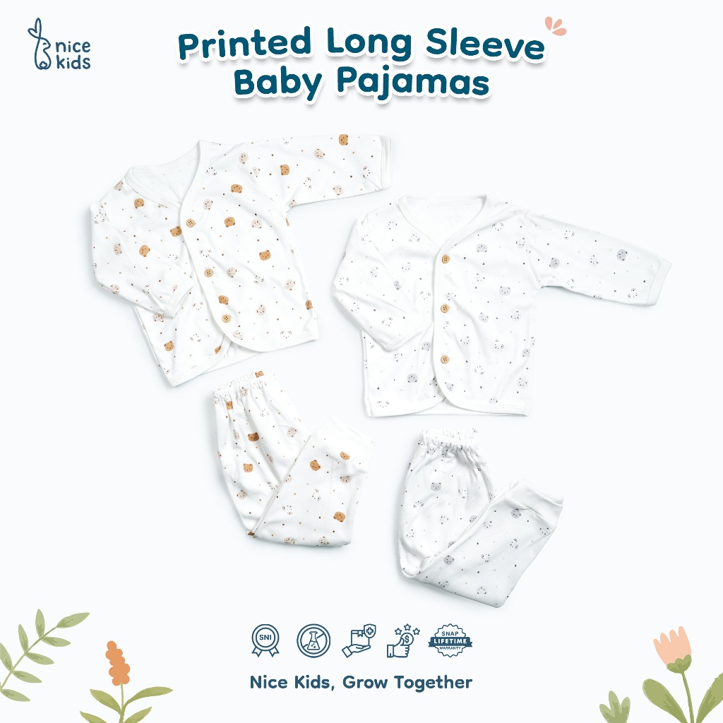 Jual Nice Kids - Printed Long Sleeve Baby Pajamas Set (Baju Tidur Bayi ...