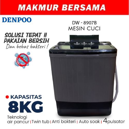 Jual Denpoo Mesin Cuci Tabung Kapasitas Kg Dw B Dark Grey Shopee Indonesia