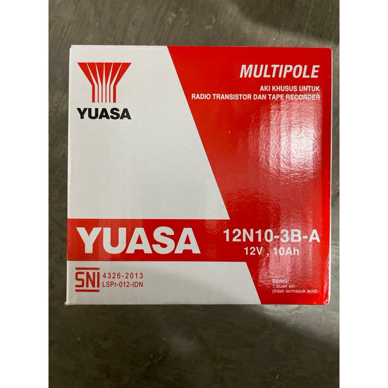 Jual AKI / ACCU YUASA 12N10-3B ( BASAH ) 12V - 10AH / 12 VOLT - 10