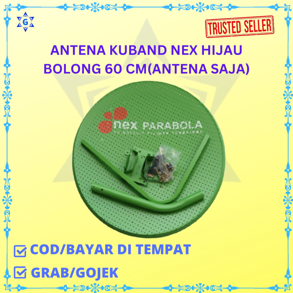 Jual ANTENA PARABOLA KUBAND MERK NEX HIJAU BOLONG DIAMETER 60 CM ...