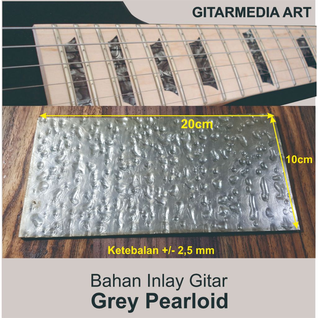 Jual bahan inlay gitar pearloid kerang abalon akrilic blanked pearloid ...