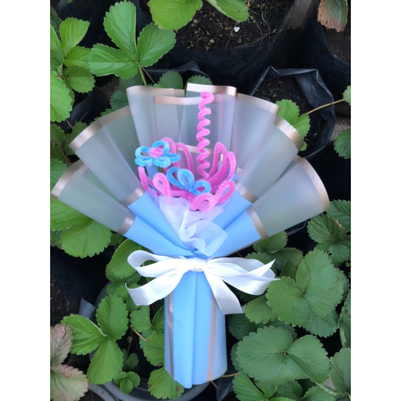 Jual ready stock!! buket bunga kawat bulu/bouquet pipe flowers/buket ...