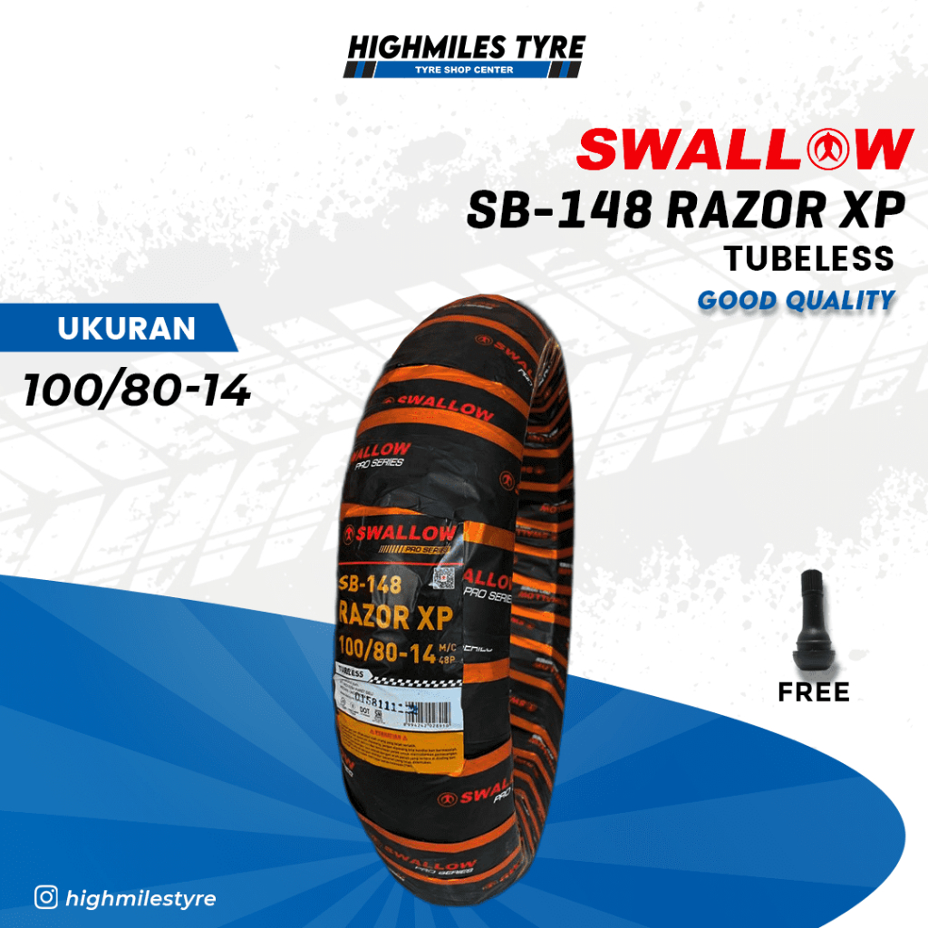 Jual Ban Motor Swallow RAZOR SB-148 100/80-14 Tubeless | Shopee Indonesia