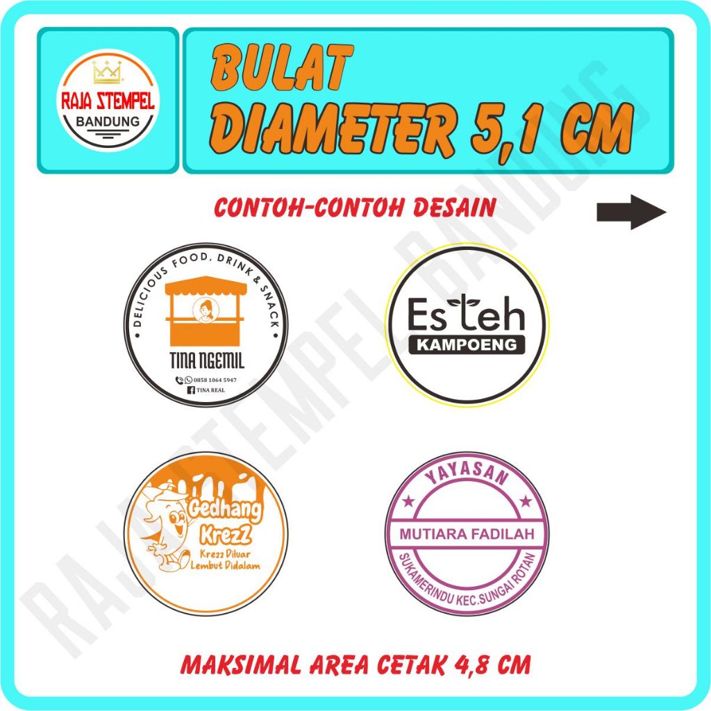 Jual Stempel Flash Bulat 5,1 CM, stemple logo, stample instansi ...