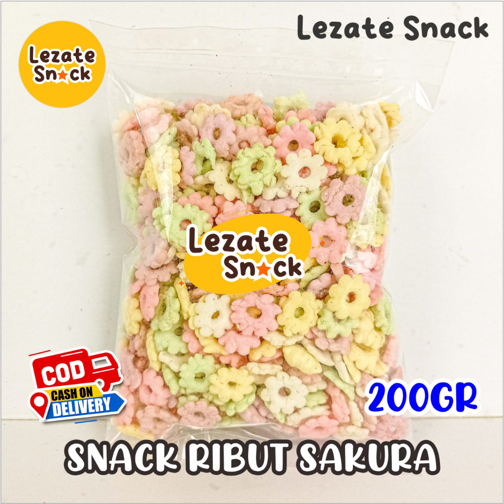 Jual Snack Ribut 200GR Kiloan Murah Enak Renyah / Pilus Sakura Warna ...