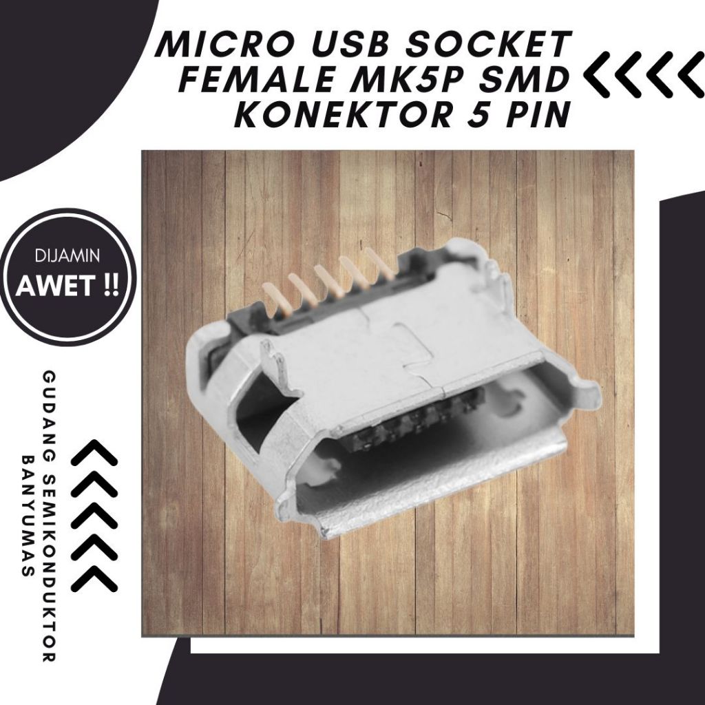 Jual Soket micro USB kosong tipe betina - micro USB socket female MK5P ...
