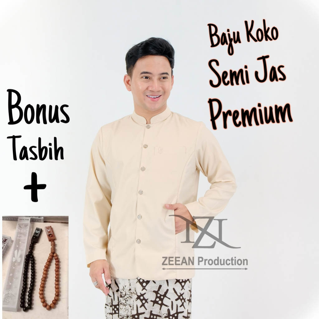 Jual Baju Muslim Jasko Semi Jas Terompah Pria Lengan Panjang Bahan