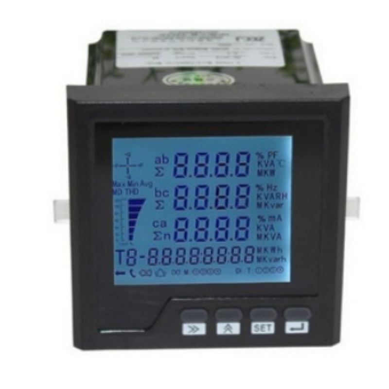 Jual 3 Phase Panel Meter A V W kWh Cos Hz Var Power Meter RS485 Modbus ...