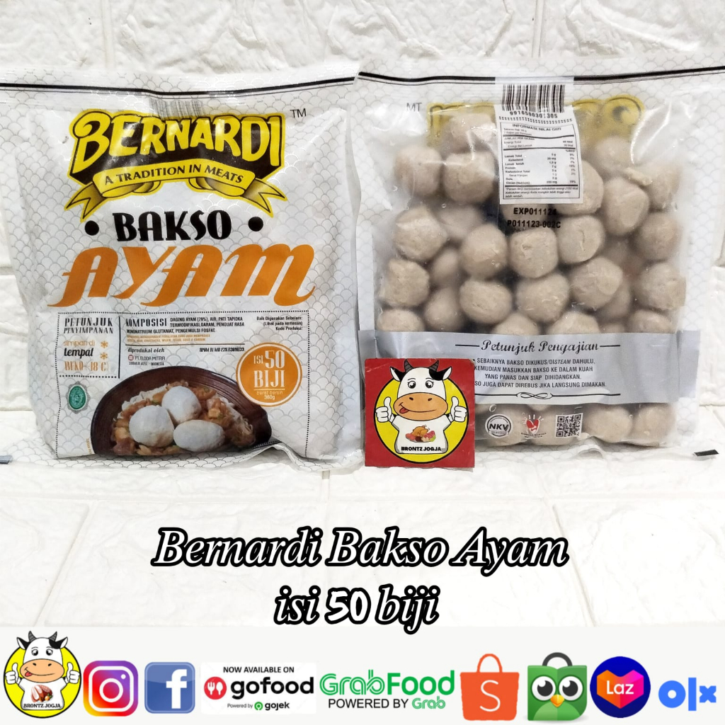 Jual Bernardi Bakso Ayam 360gr Isi 50biji Frozen Food Brontz Jogja